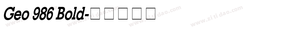 Geo 986 Bold字体转换